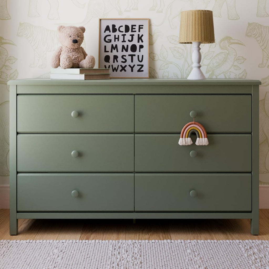 Olive Six Drawer Dresser Greenguard Gold Certified Nursery