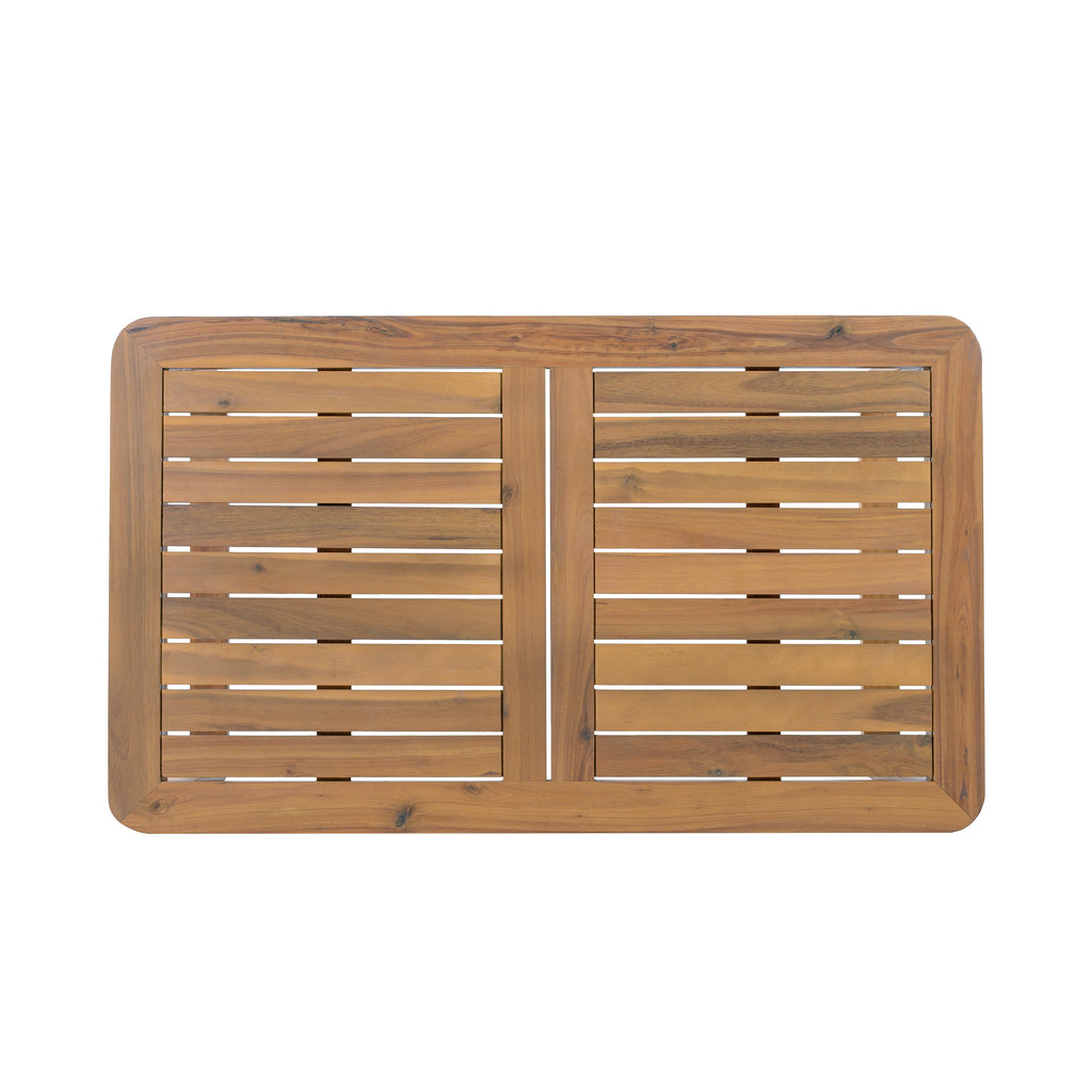 Outdoor Patio Set Modern Minimalist 3 Seater Daybed and Teak Finish Coffee Table