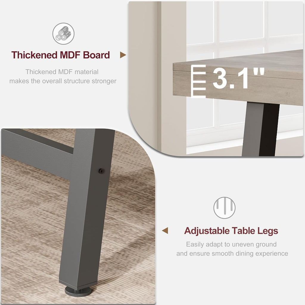 Industrial Dining Table 70.87 Inch Grey For Kitchen