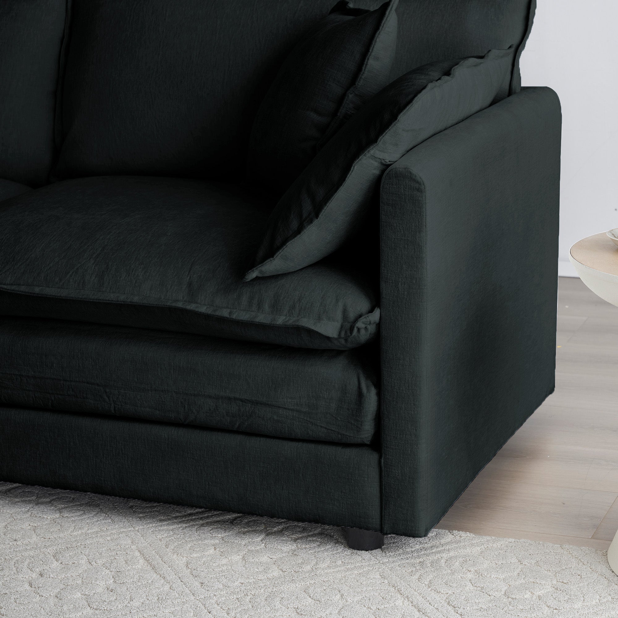 Mid-Century Modern Couch 3-Seater Sofa with Pillows