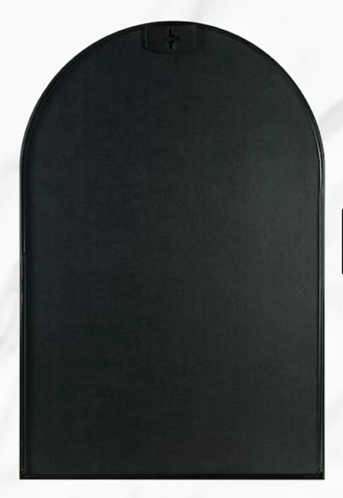 Bathroom Wall Mirror Arched Black Metal Frame 24x36 Inch Entryway