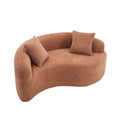 Sectional Sofa S Curve Chenille Coral Pink Dual Depth No Assembly Compact