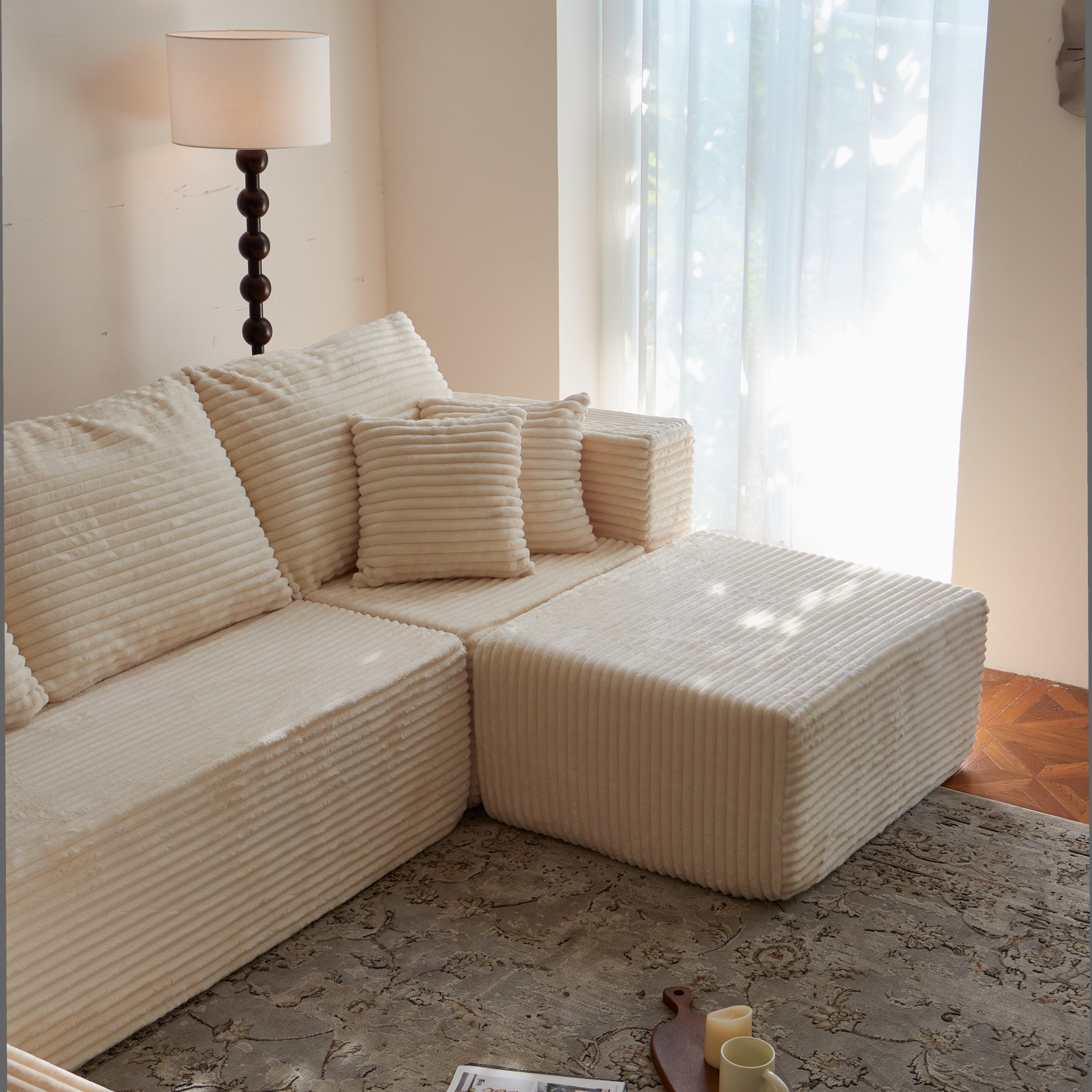 Sectional Sofa U Shape Cloud Modular Deep Seat Upholstered No Assembly