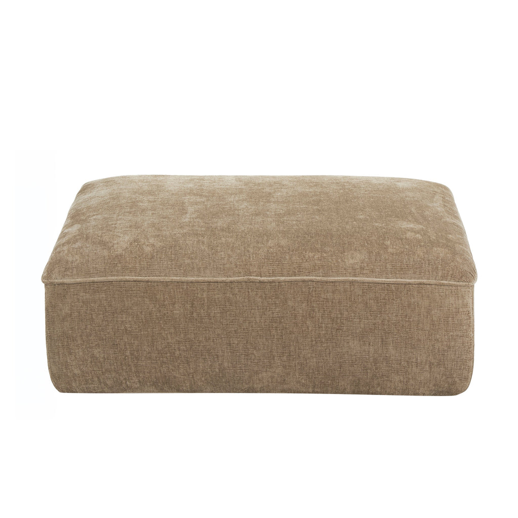 Sectional Sofa L-Shape Deep Seat Polyester Off-White 4 Seat 122 In