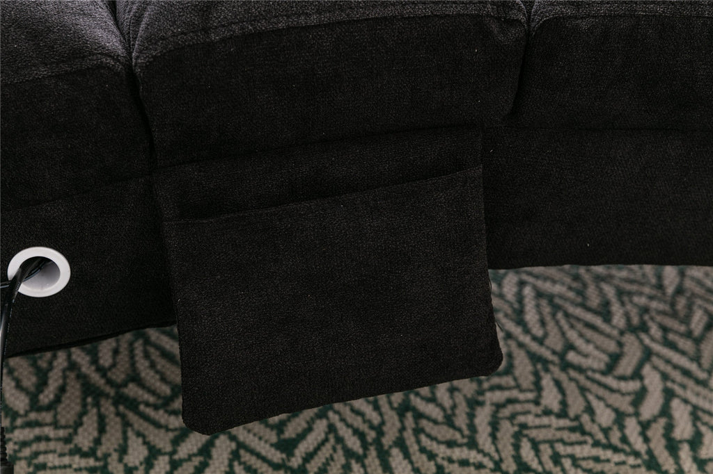Luxury Upholstered Chaise Lounge, Vibration Relaxation, Fixed Back Recliner