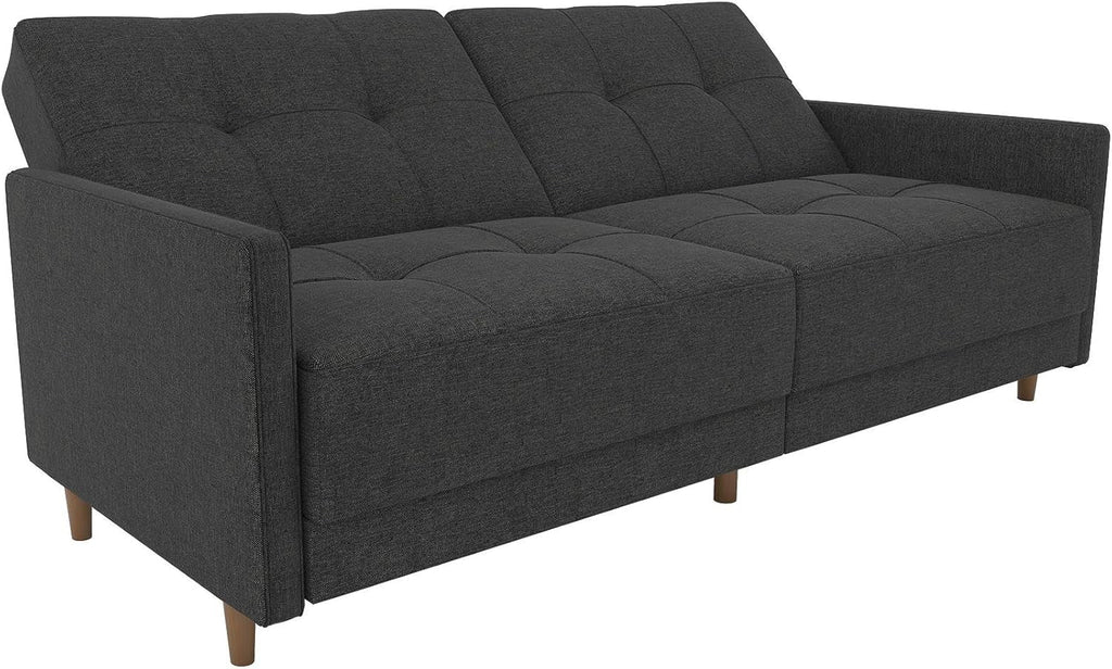 Contemporary Upholstered 76 Inch Grey Sleeper Sofa