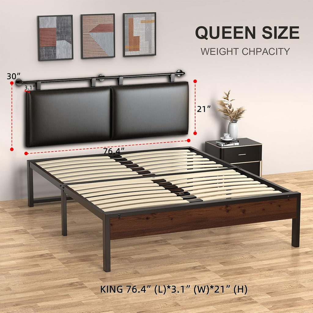 Modern King Size PU Leather Wall Mounted Headboard