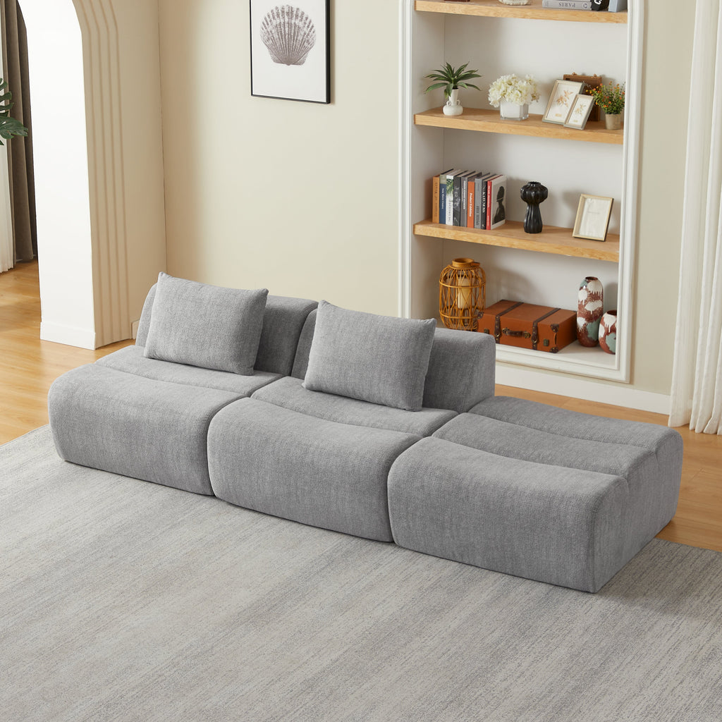 Sofa Oversized 3 Seater Chenille Space Saving No Assembly