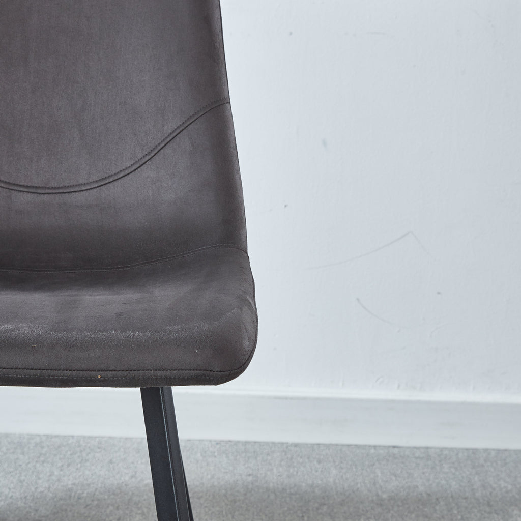 Dining Chair Mid-Century Modern Velvet Gray Metal Legs Set of 2