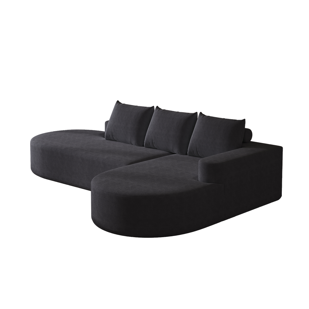 Modern Curved sofa ,Chenille Upholstered Sectional Sofa Couch Set,Modular 108.5' L Shaped Sectional Living Room Sofa Set With 3 Pillows,Free Combination Sofa Couch for Living Room,Bedroom