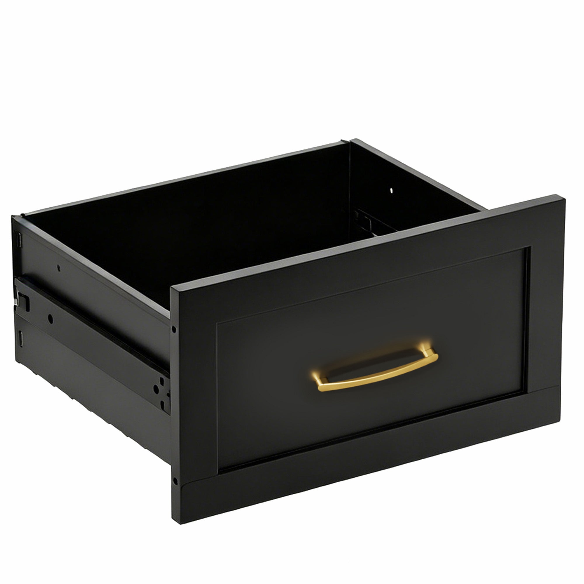 Dresser Tall 9-Drawer Black Steel Smooth-Glide 47.3x15.8x39 In