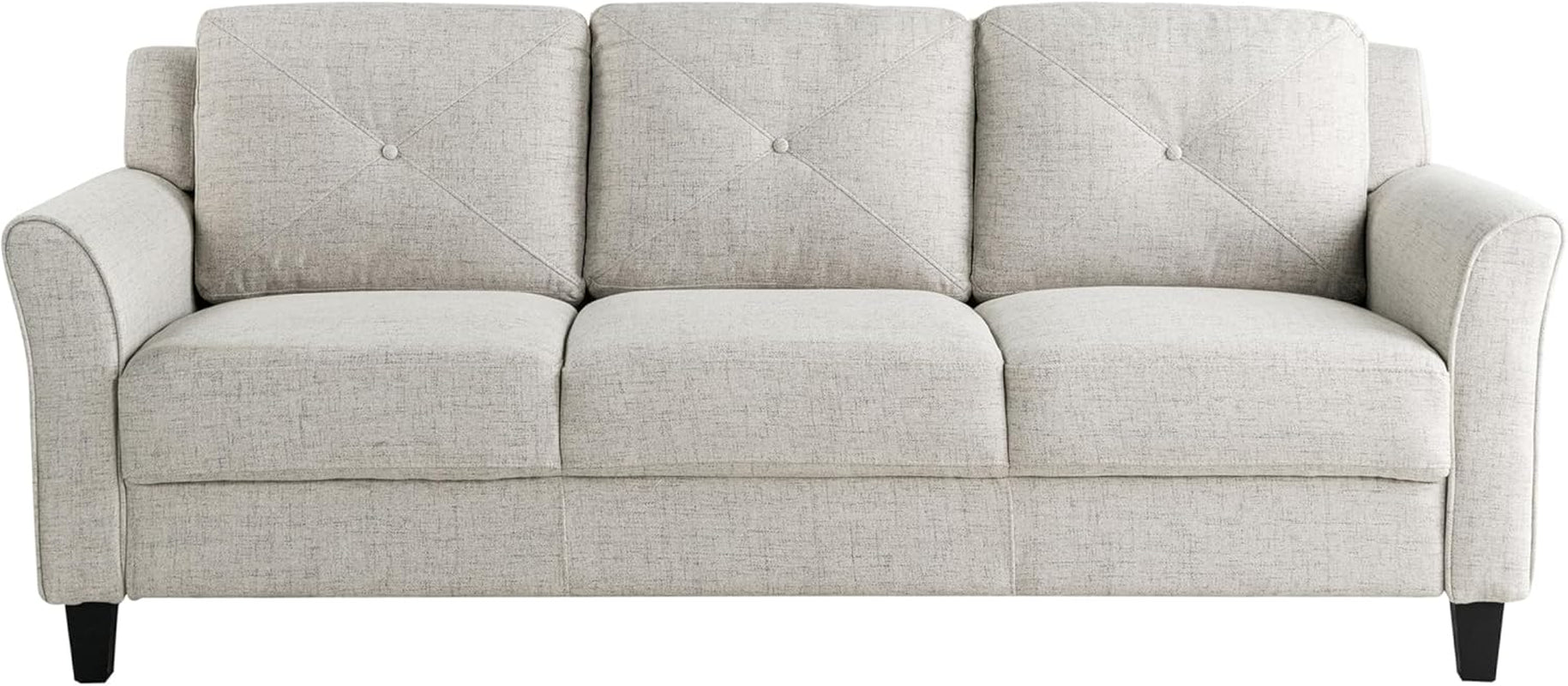 Harrington Sofa Beige With Curved Arms For Living Room