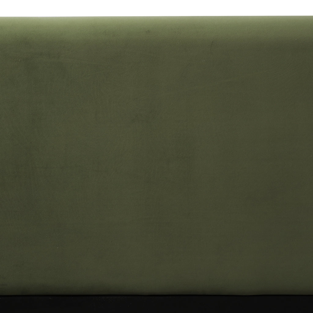King Size Platform Bed with Velvet Fabric and Curved Headboard