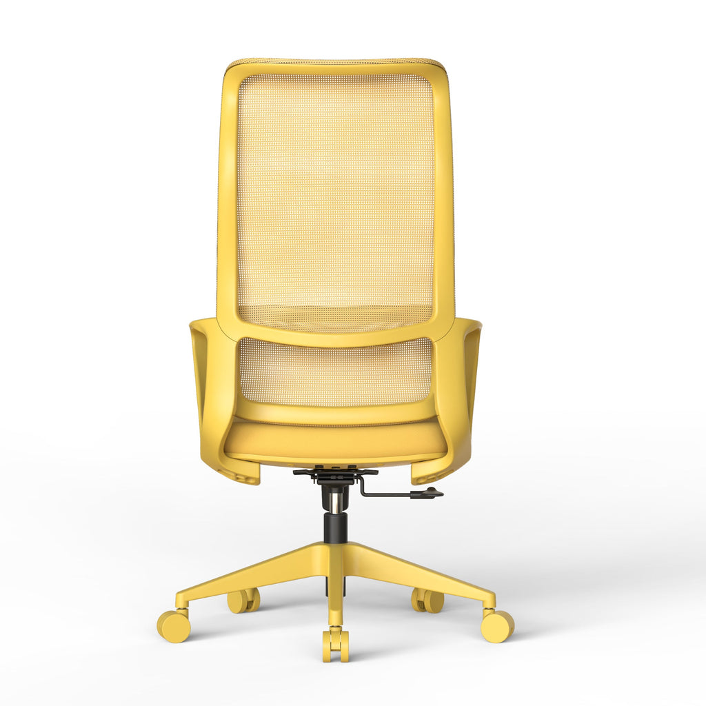 Ergonomic Office Chair Mesh High-Back Yellow 350 LB Lumbar Support Swivel
