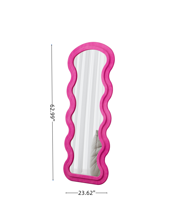 Floor Standing Full Length Mirror Wave Rose Bedroom Living Room Large