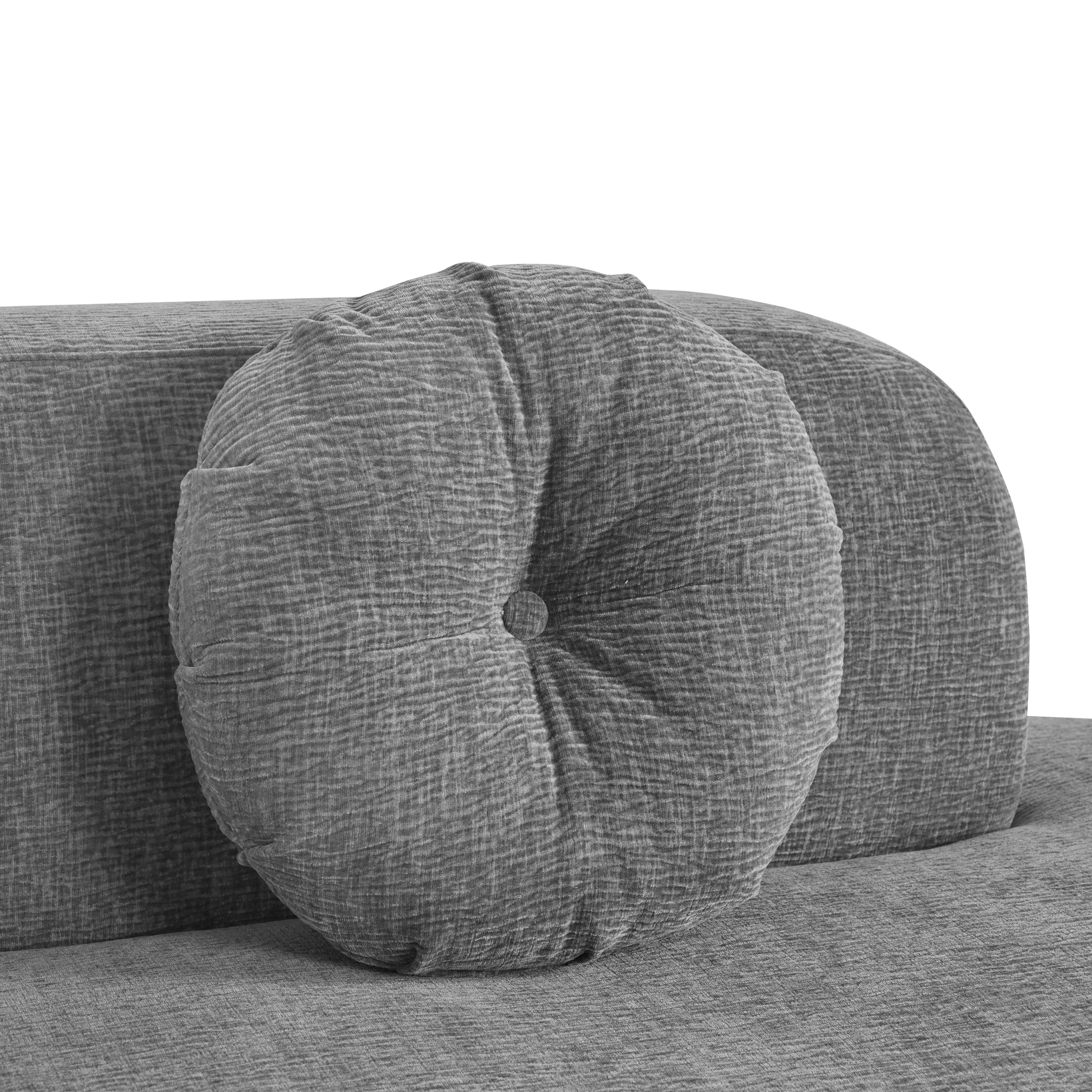 Sofa Sectional Modern Curved Design Soft Fabric Upholstery Roomy 122 Inch Length