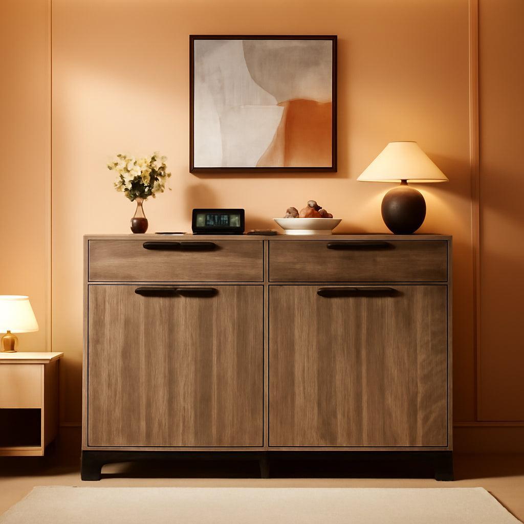 55 Inch Buffet Cabinet With 2 Drawers Modern Farmhouse