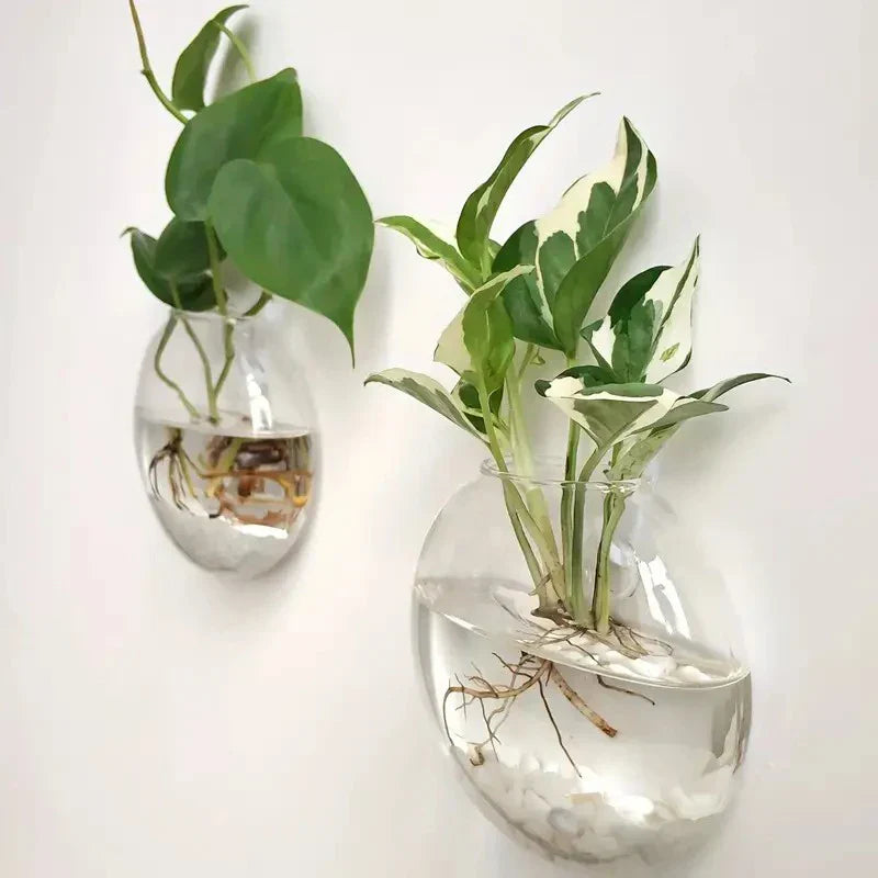 DecorBites™ Modern Hanging Glass Vase for Home Decor