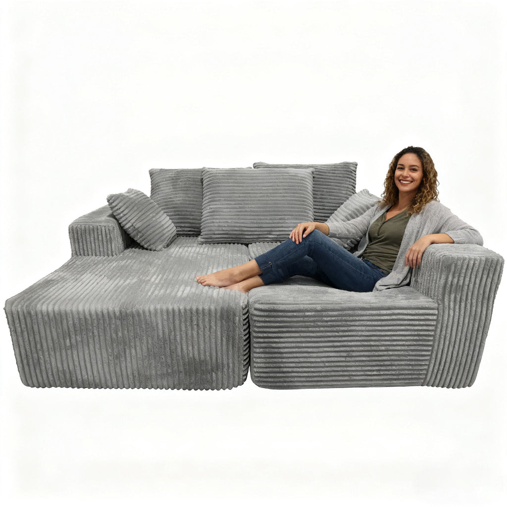 Corner Combination Sofa Sectional Couch With Soft Fabric