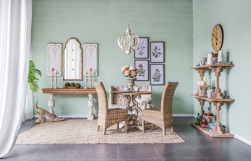 French Country Wood Chandelier 6-Light Farmhouse Pendant Adjustable Chain