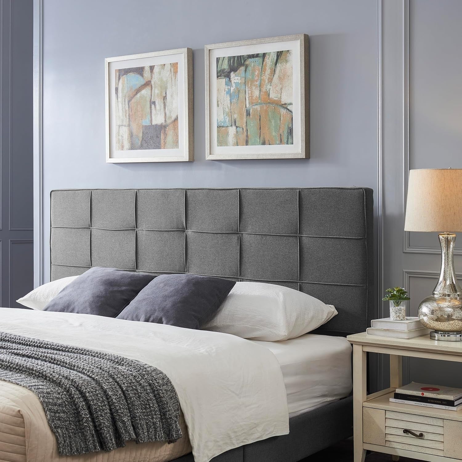 King Size Upholstered Headboard with Adjustable Modern Design