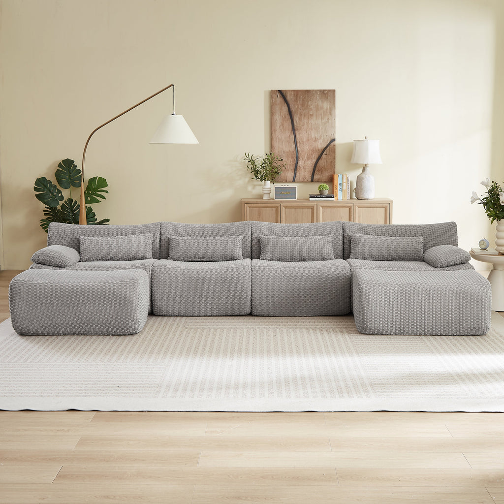 Sectional Sofa U Shaped Convertible with Ottoman