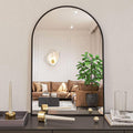 Bathroom Wall Mirror Arched Black Metal Frame 24x36 Inch Entryway