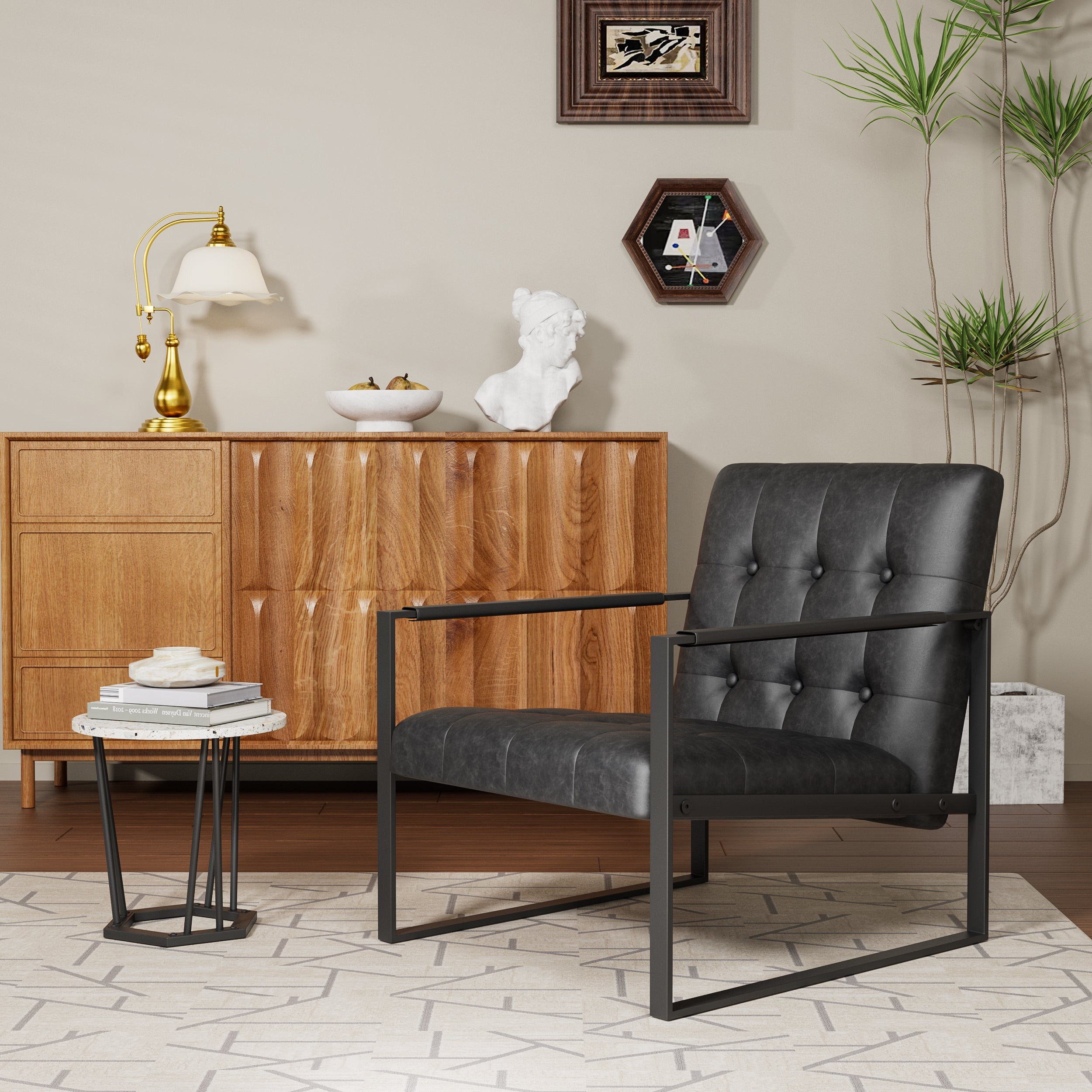 Accent Chair Modern Linen Upholstered Bedroom Living Room Office