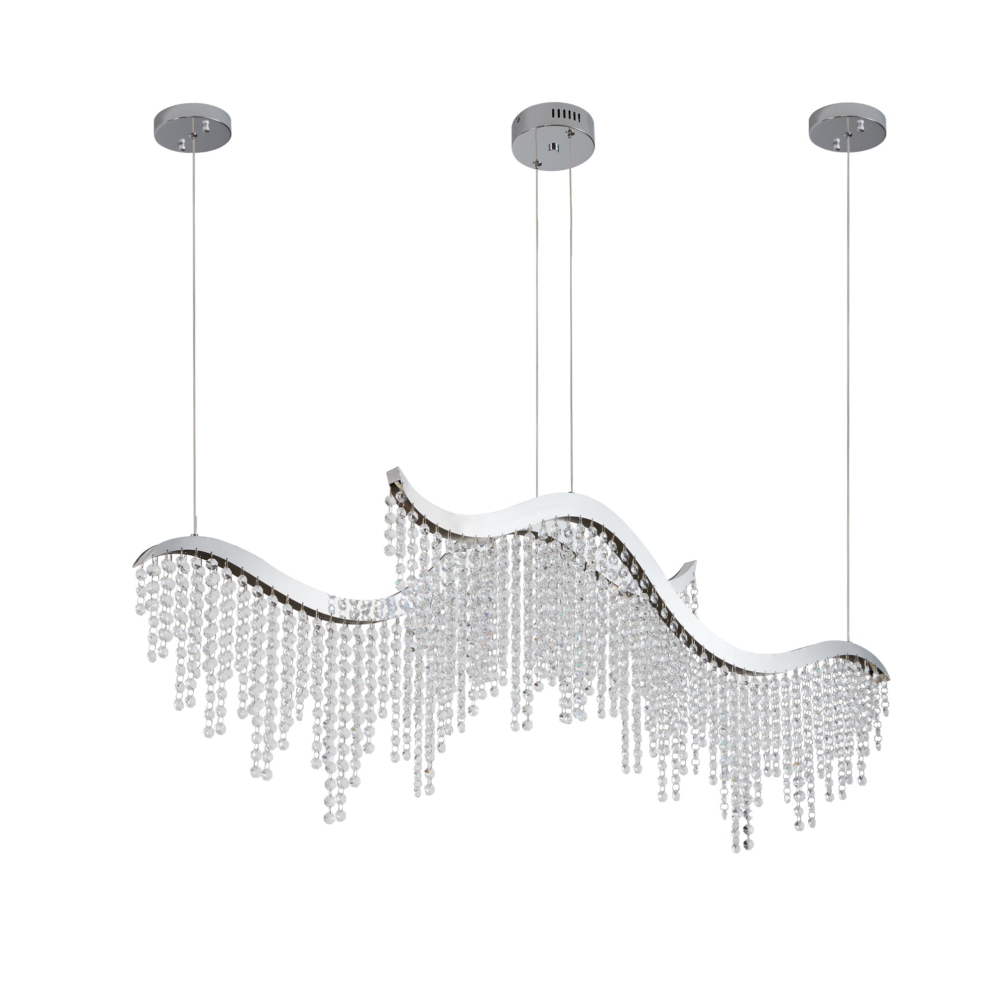 Chandelier Wave LED Crystal 36 In Modern Adjustable Color Temperature
