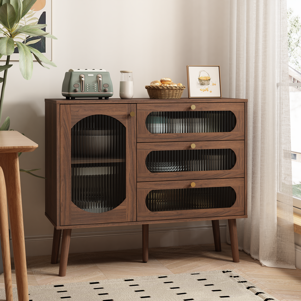 Chest of Drawers 3-Drawer Natural Particle Board 4 Legs 39.37x31.69 In