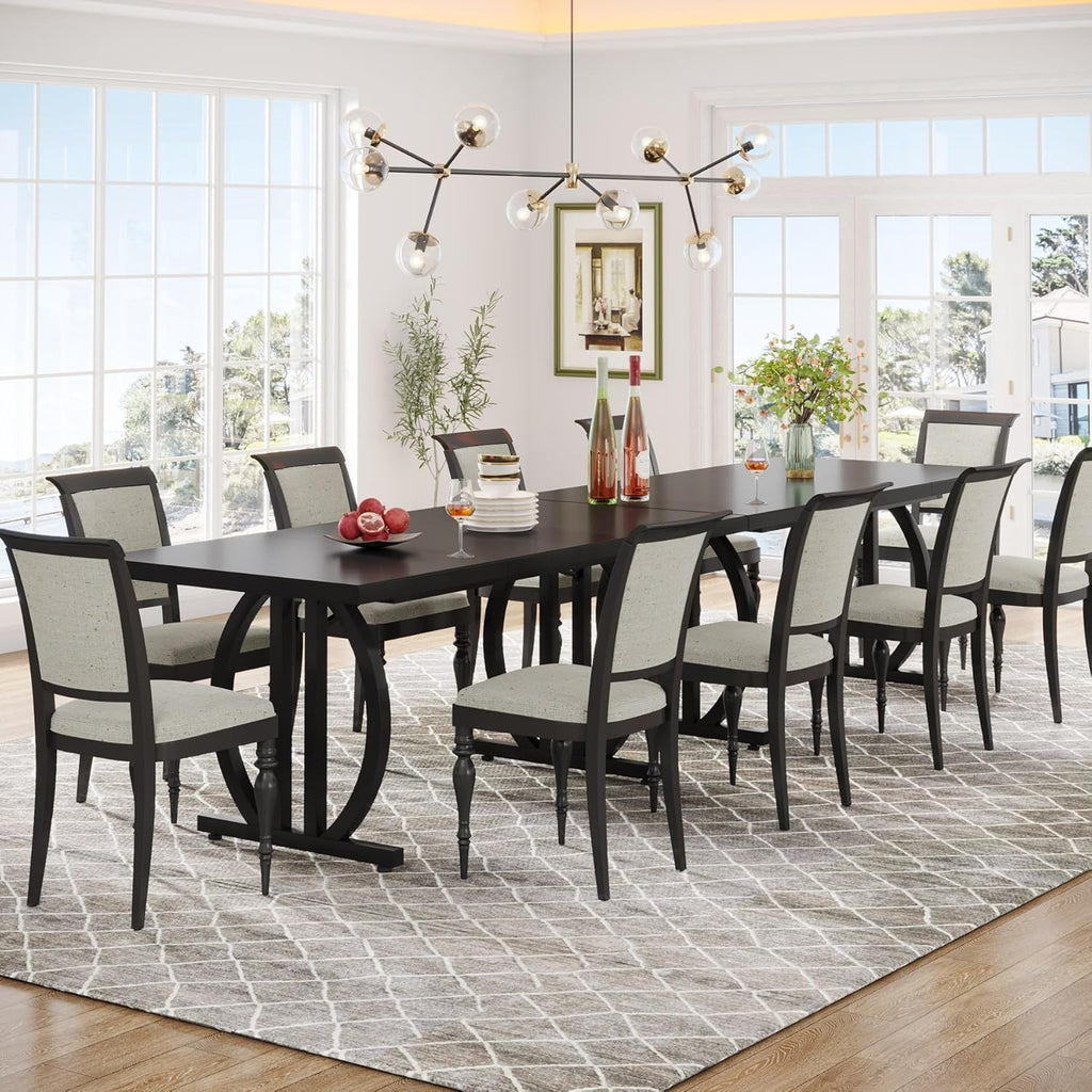 Black Modern Dining Table For Four To Six Rectangular