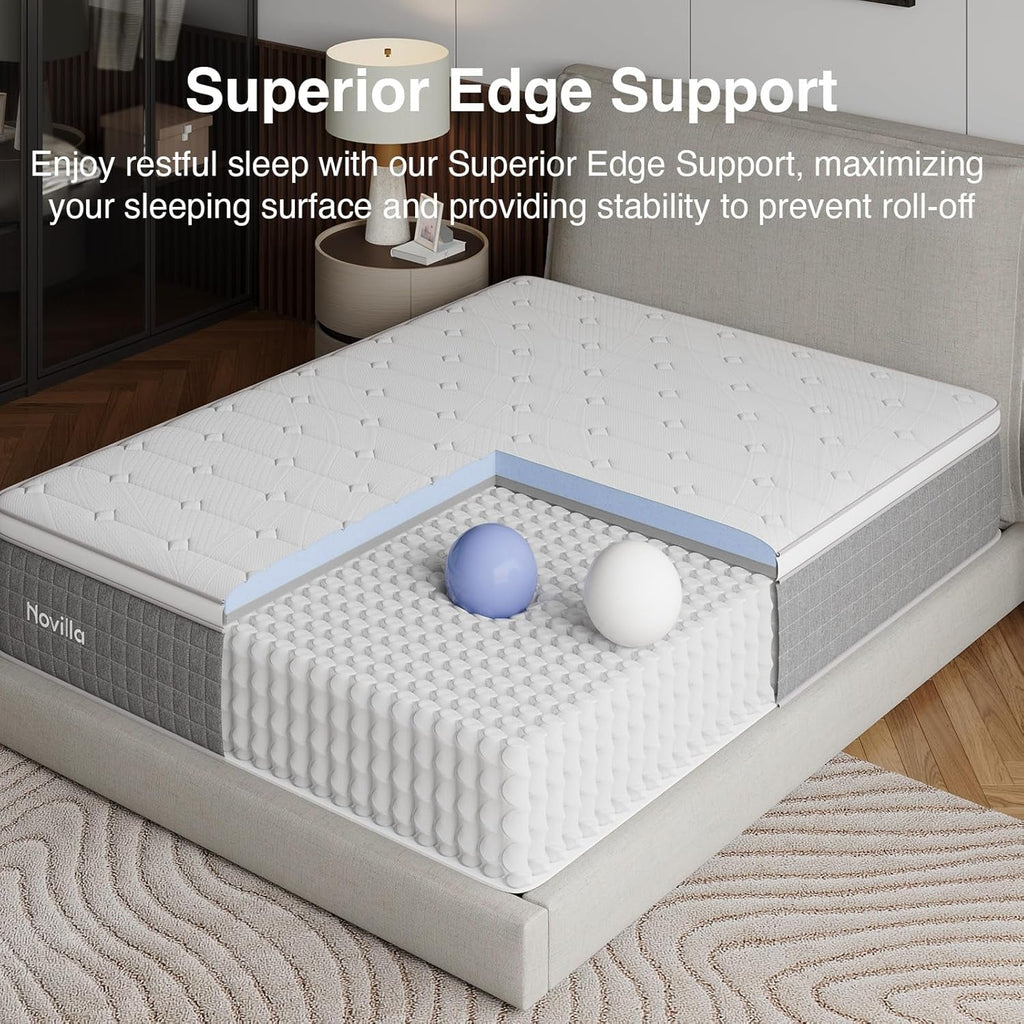 Queen Size Hybrid Mattress Gel Memory Foam Certipur US Certified