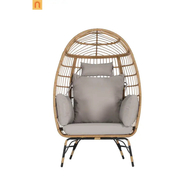 Egg Chair Wicker Outdoor Oversized 600lb Capacity with Cushions