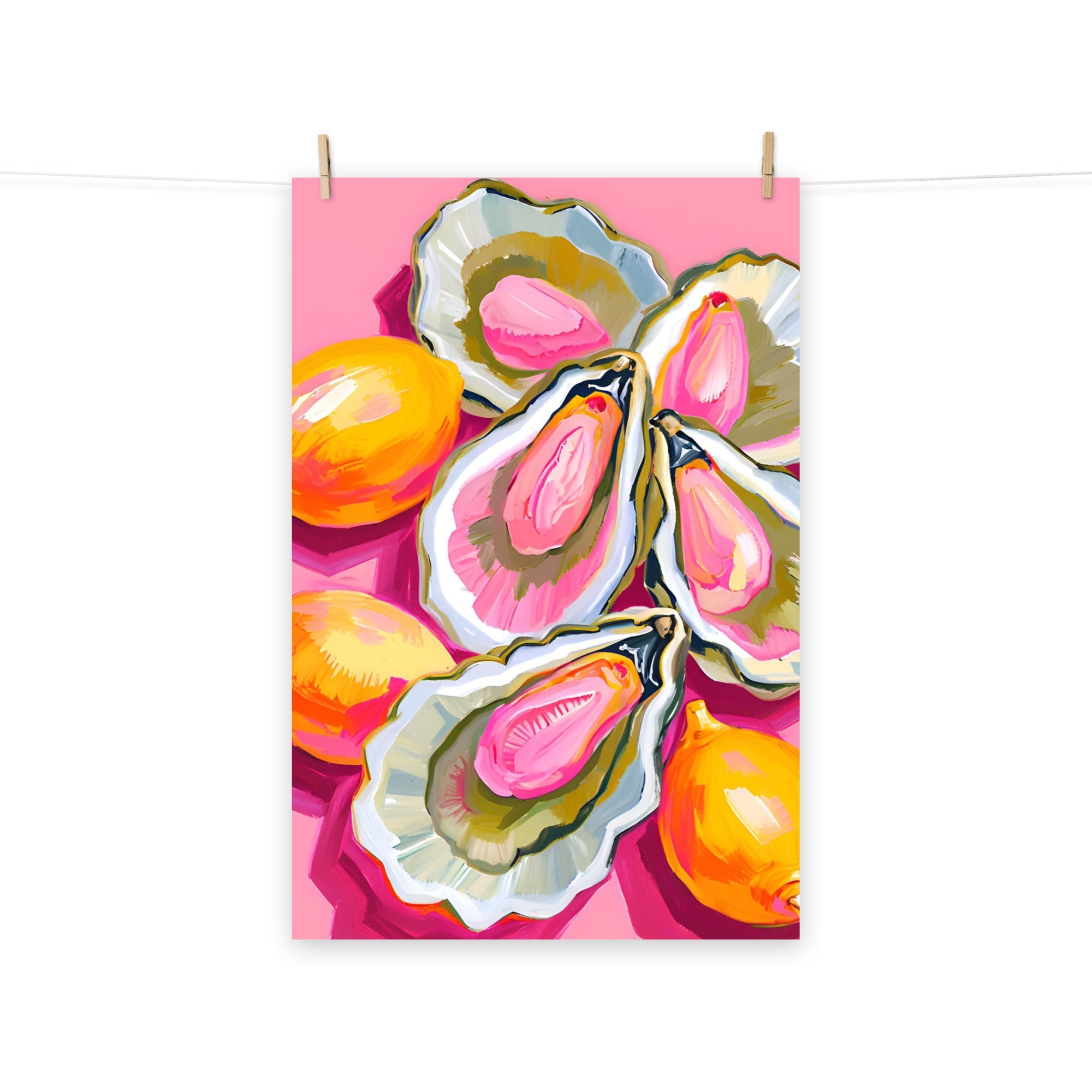 COASTAL WALL ART : PINK OYSTER PRINT