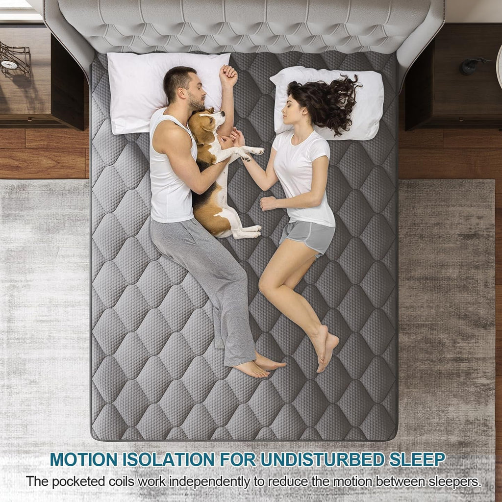 Full Gray 14Inch Premium Medium Firm Hybrid Mattress