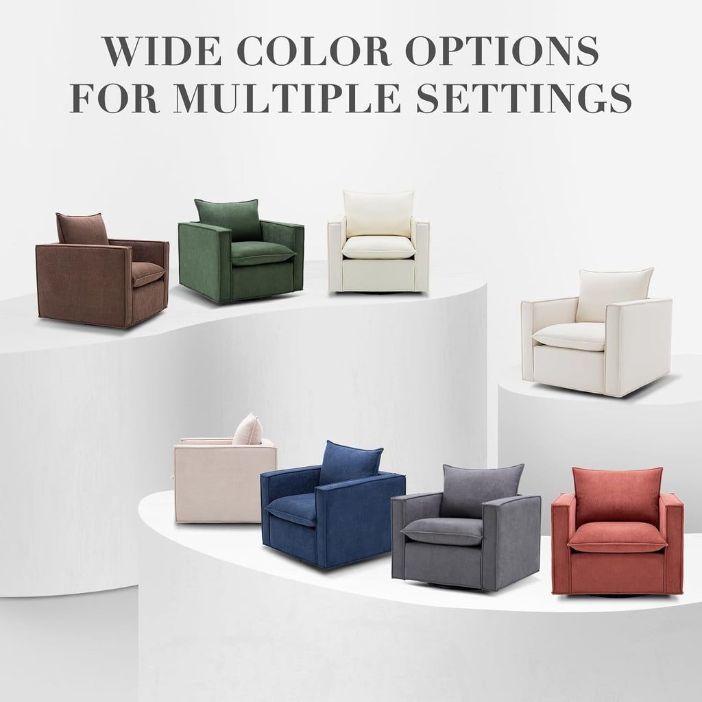 Grey Upholstered Swivel Armchair Twin Pack LivingRoom