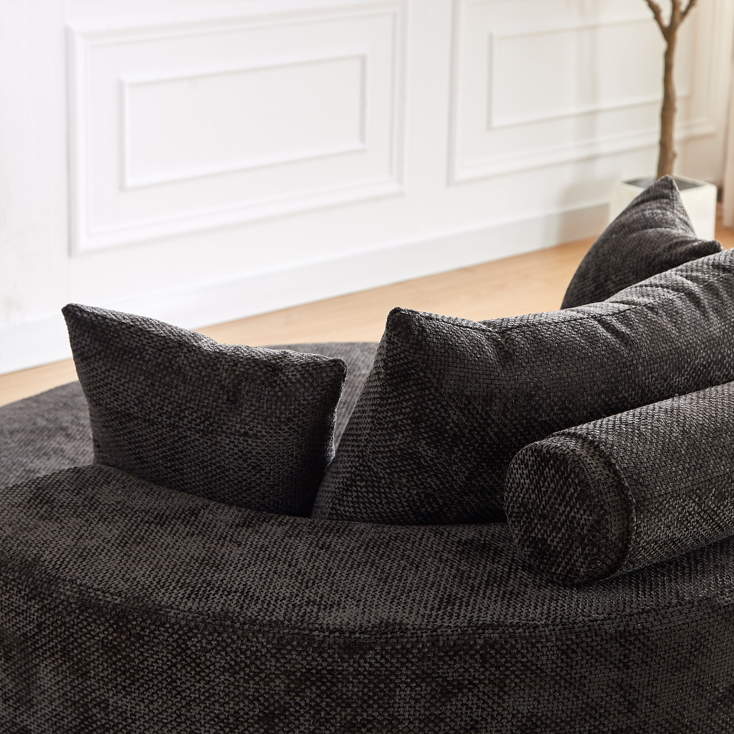 55''L Chenille Foam Single Swivel Chair