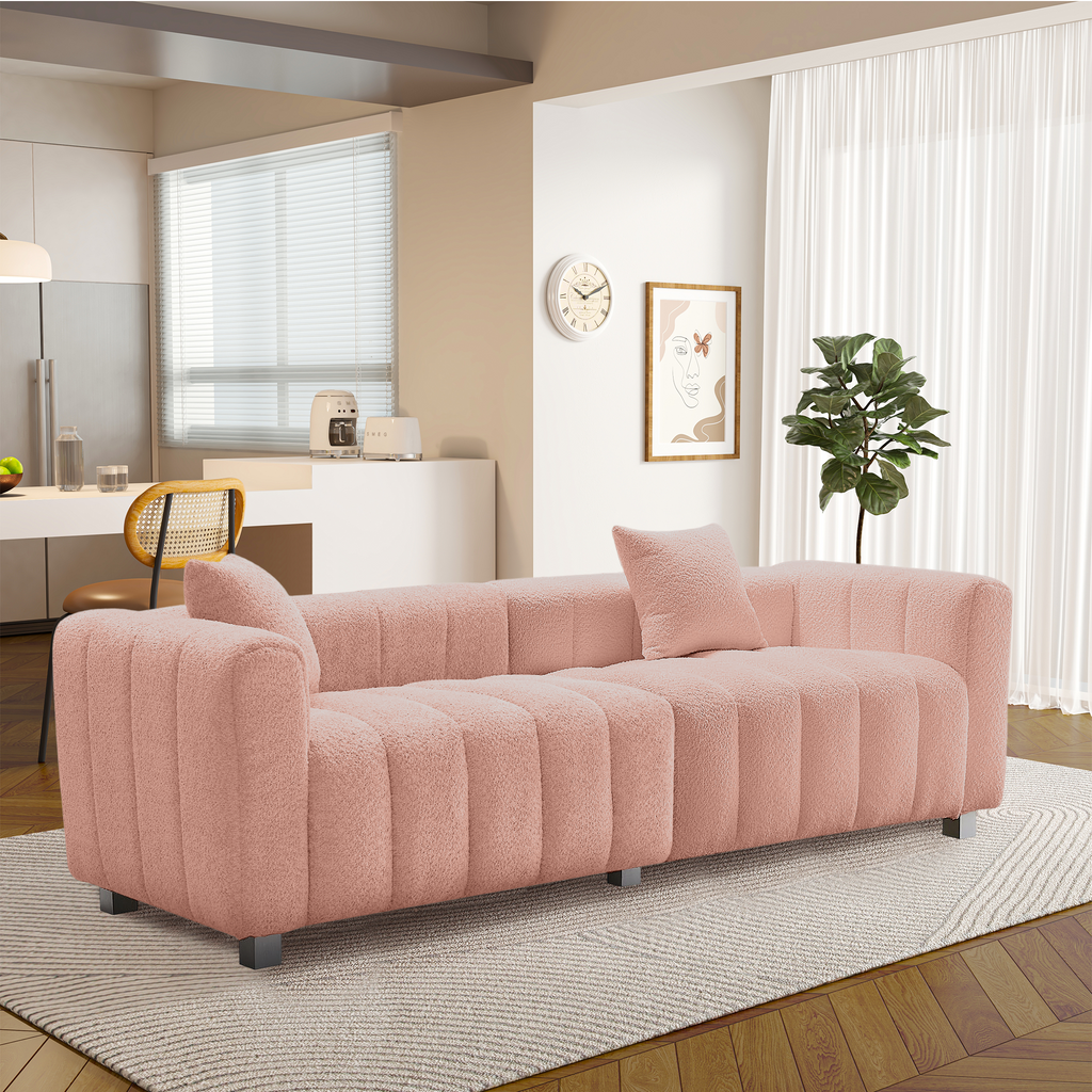 Sofa Bubble Tufted Velvet with Metal Base 83 Inch