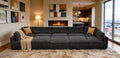 Sectional Sofa Modular Polyester Dark Gray 10 Seat 200 In