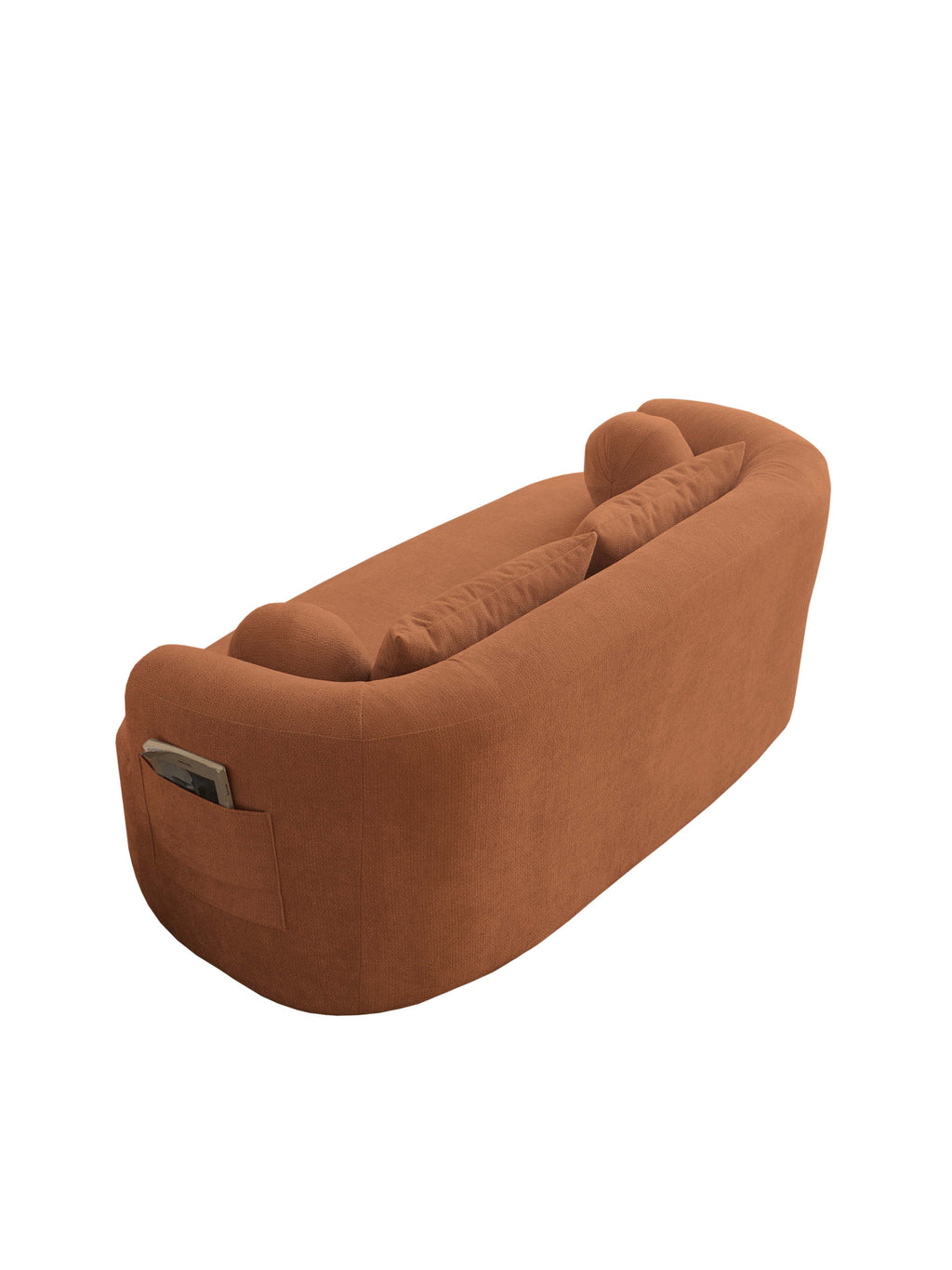Loveseat Memory Foam Chenille Orange 2-Seat No Assembly Required 67.32 In