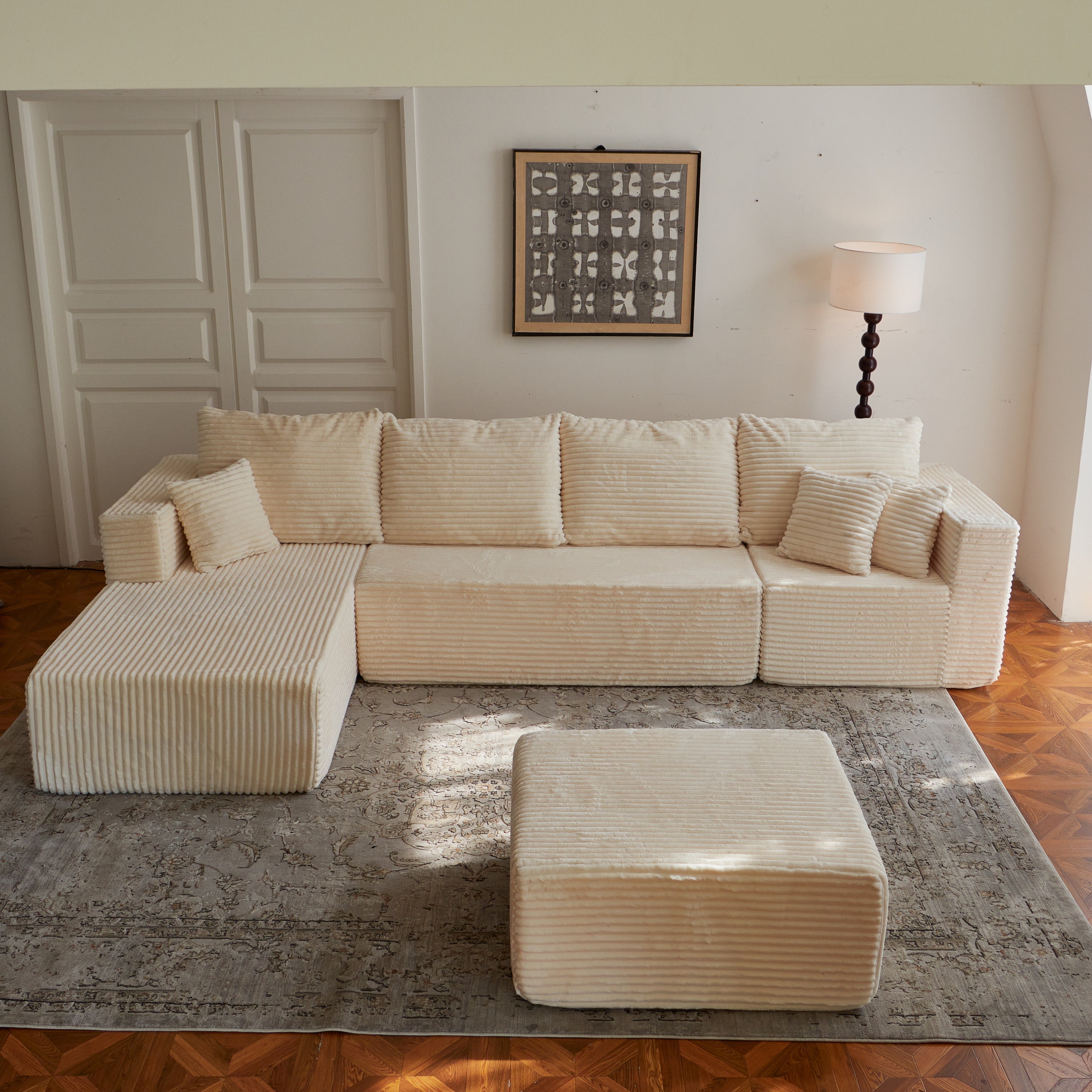 Sectional Sofa U Shape Cloud Modular Deep Seat Upholstered No Assembly