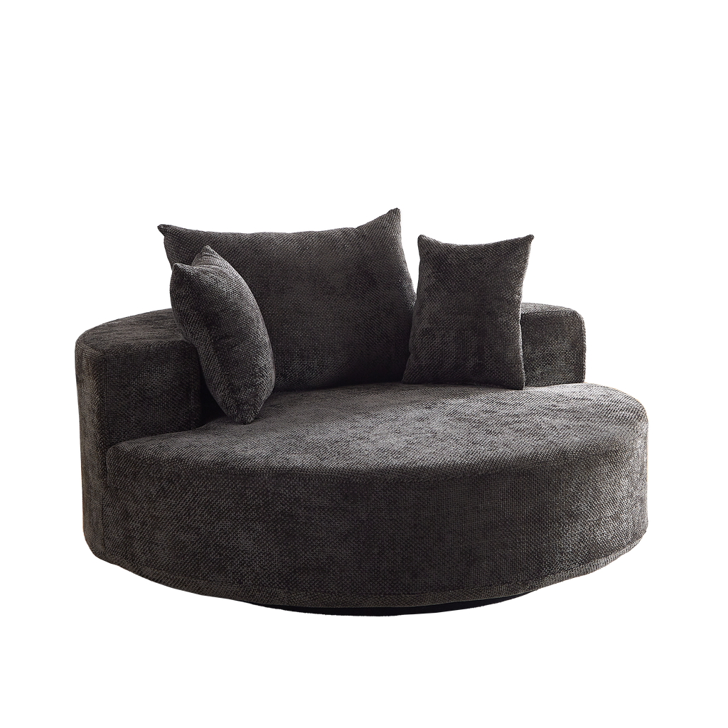 55''L Chenille Foam Single Swivel Chair
