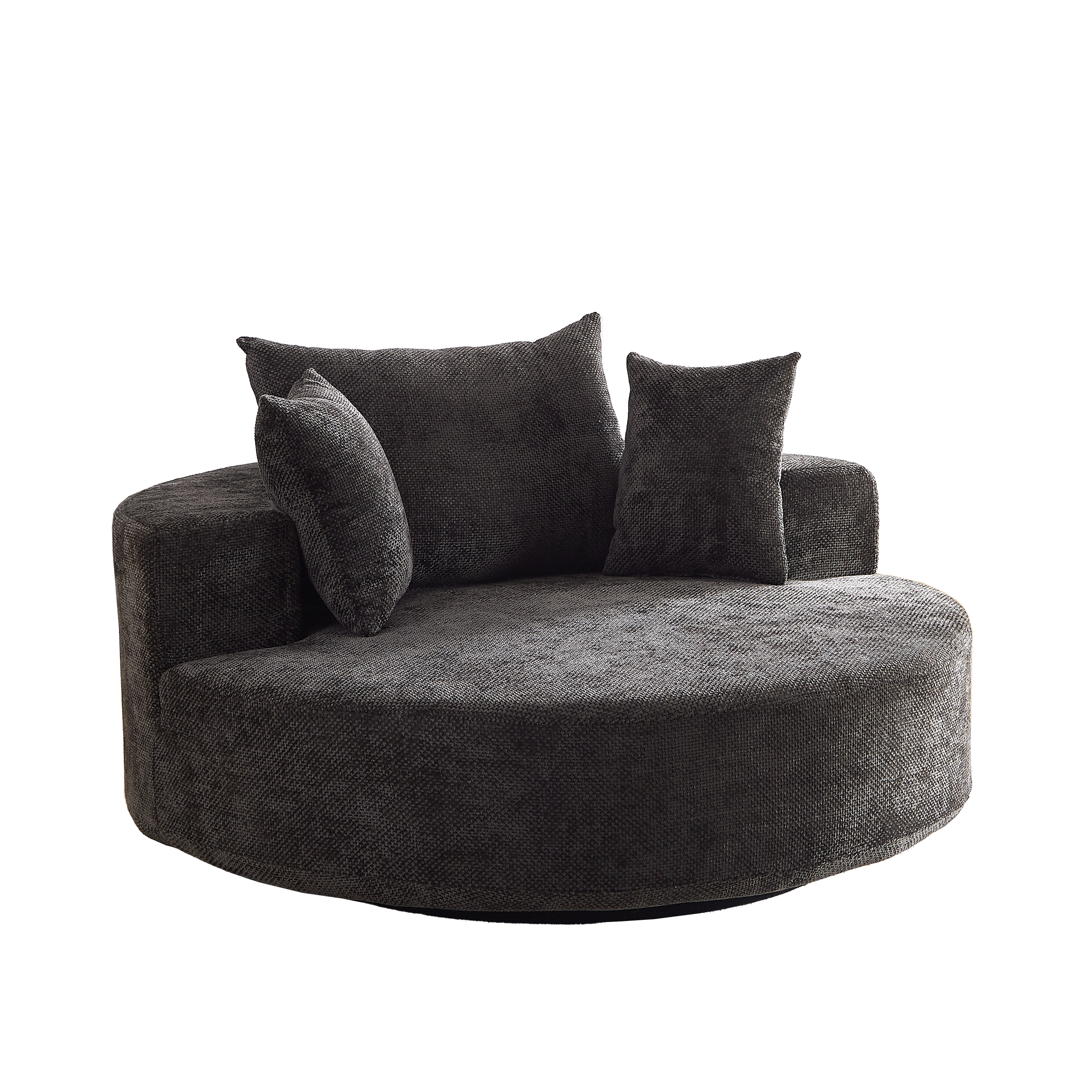 55''L Chenille Foam Single Swivel Chair