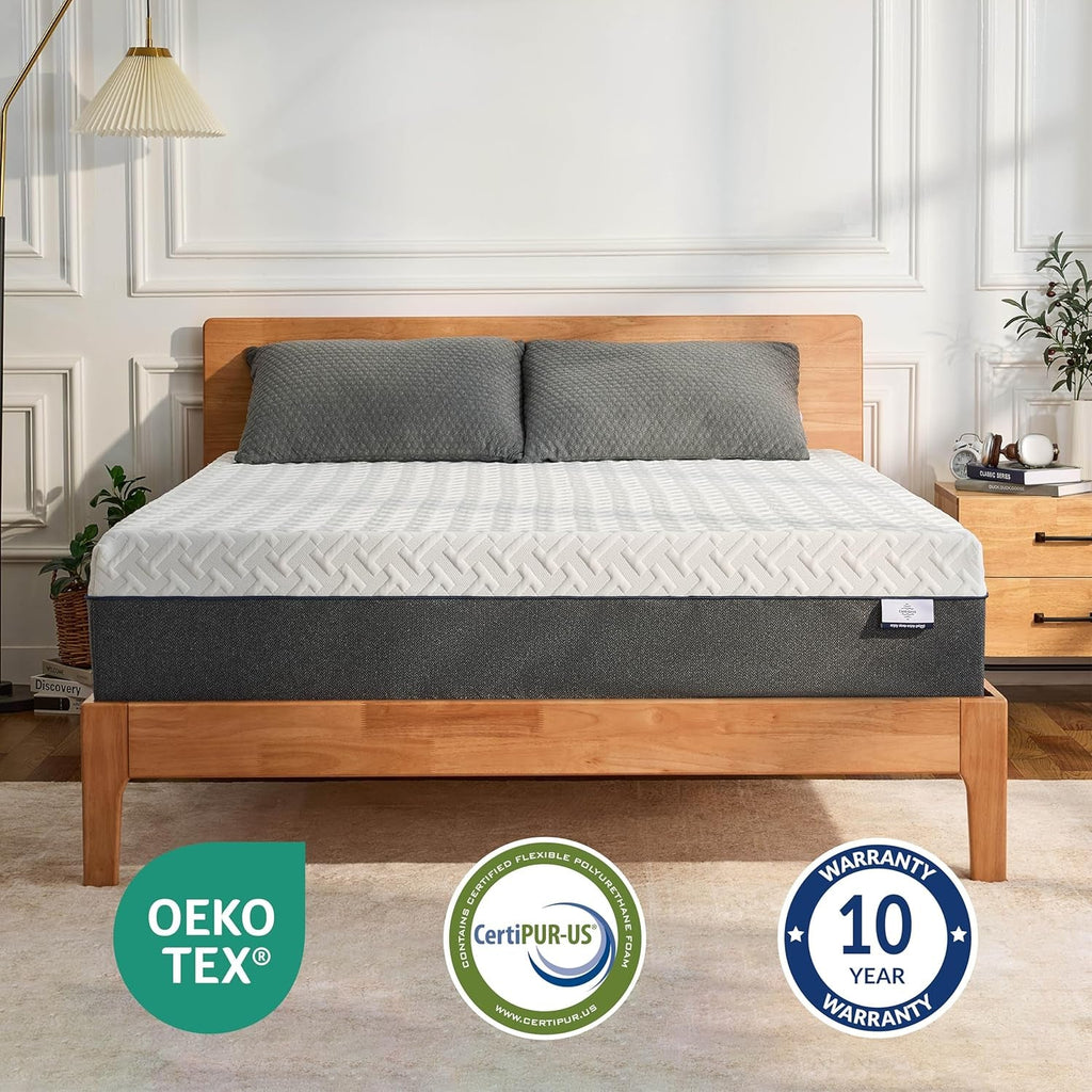 Queen Memory Foam Mattress Gel Cooling CertiPur US Certified