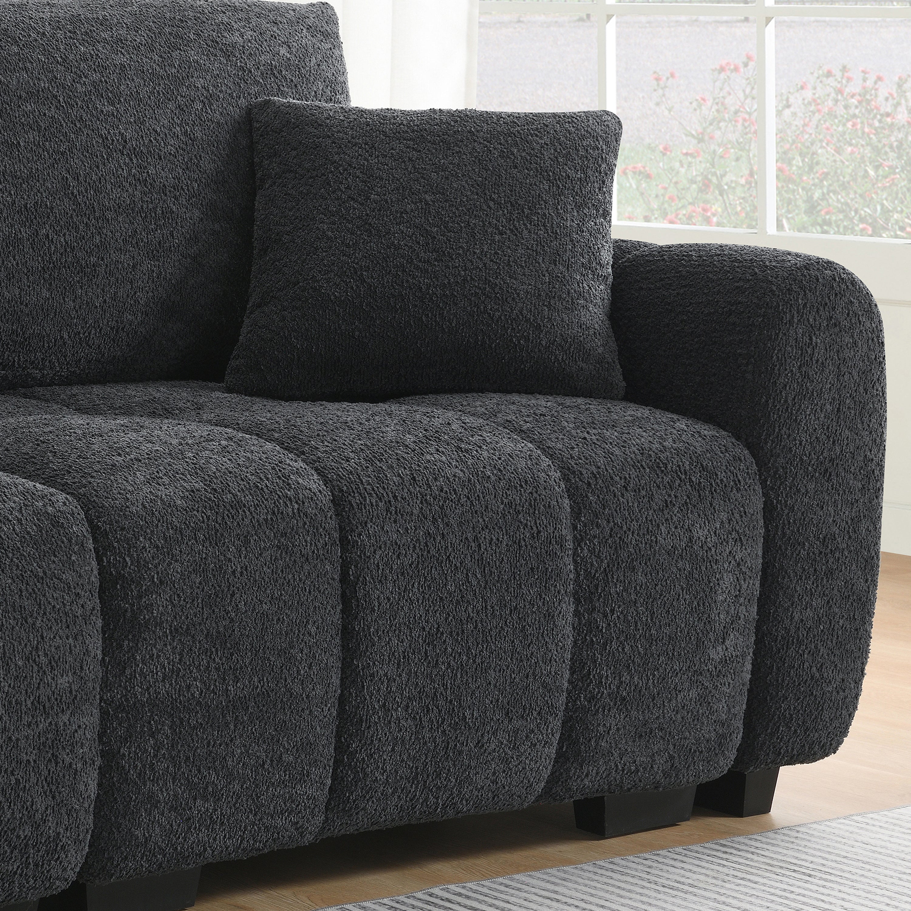 110' Modular Sectional Sofa, L Shape with Extra-large Seat, Pull-line Design, Movable Ottoman, High Density Foam, Free Combination, Sturdy Metal&Wood Frame, Boucle Fabric, 3 Colors