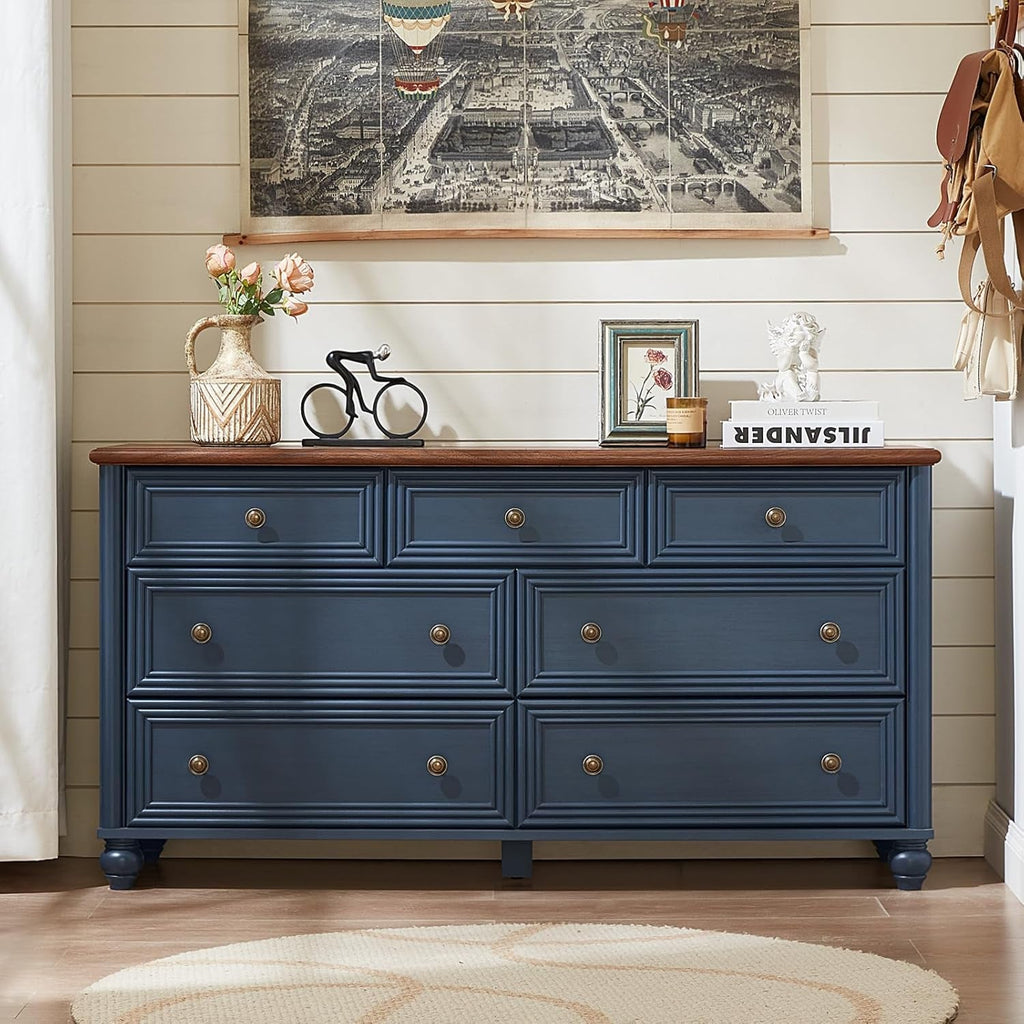 FiftyFourInch Industrial Rustic Oakwood Dresser With Drawers