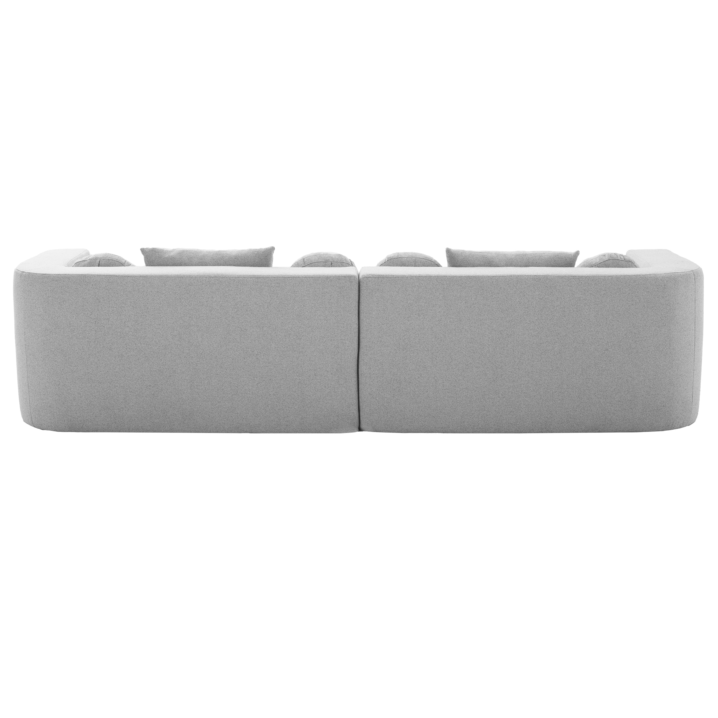 Sectional Sofa U-Shape Modular Boucle Gray 6-Seat Deep Seating 114.9x64.5 In