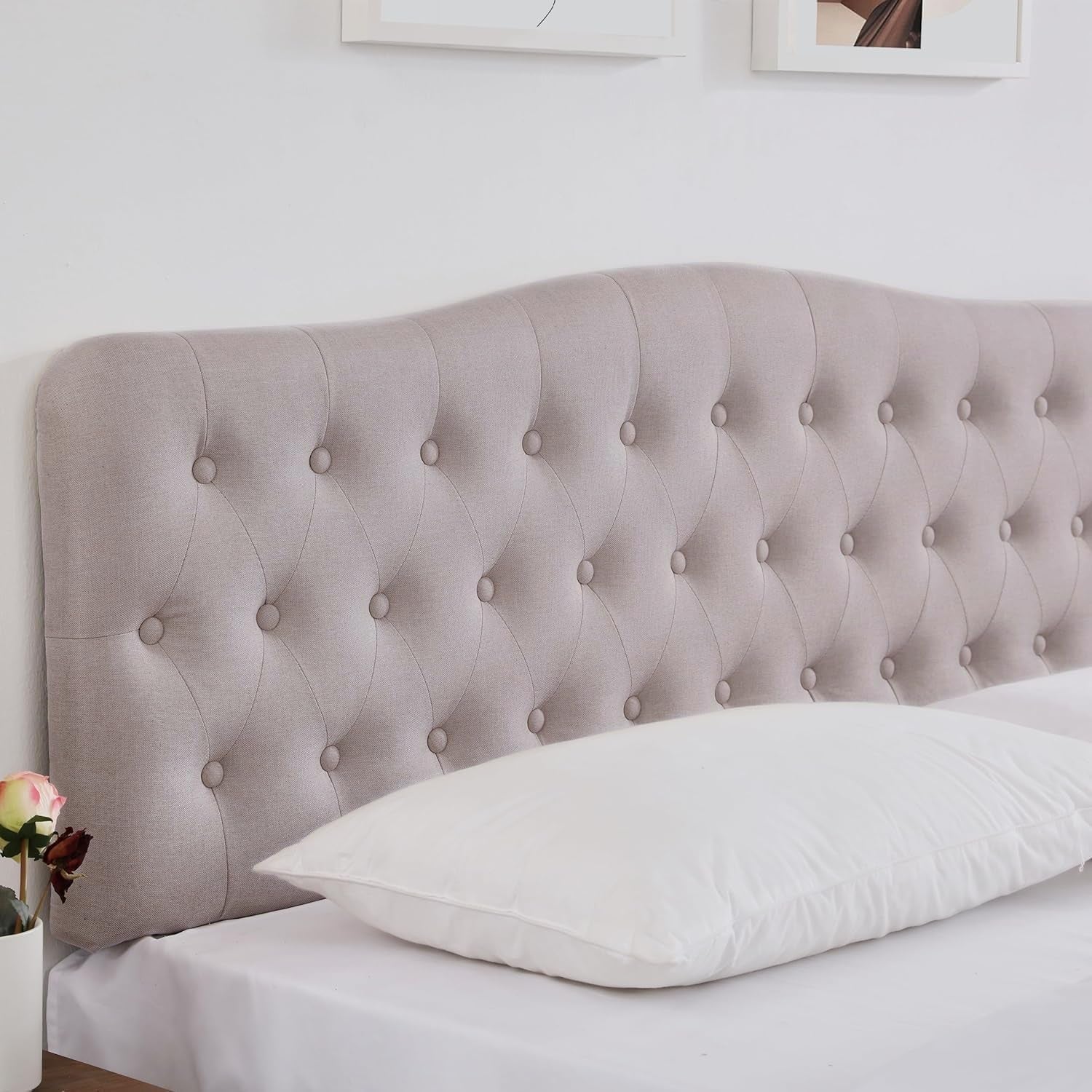 Upholstered Queen Headboard with Adjustable Height and Style