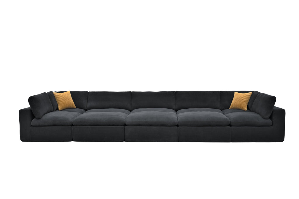 Sectional Sofa Modular Polyester Dark Gray 10 Seat 200 In