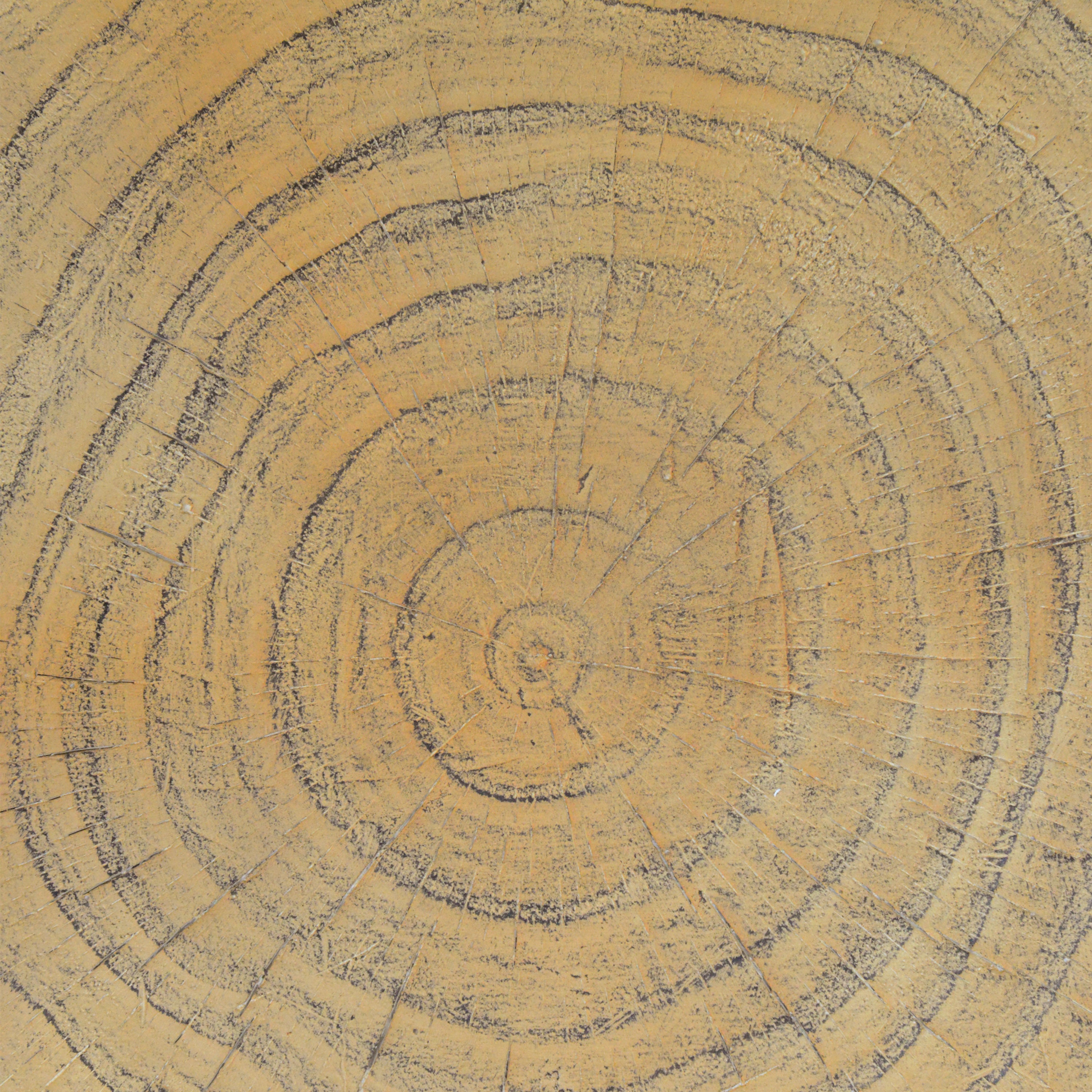 MGO Twist Shape Side Table, Wood-like Texture, Natural, 11.75x11.75x17 in